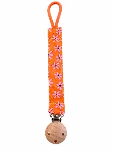 Speenkoord bloemen oranje