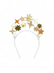 Haarband kerst glittersterren