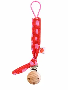 Speenkoord knoop rood/roze
