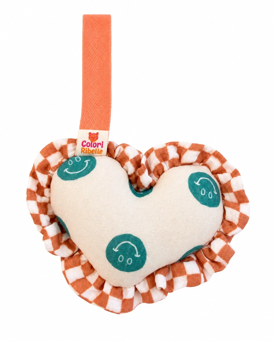 Speenknuffel heart green smiley — Speenkoorden en speenknuffels — Colori Ribelle