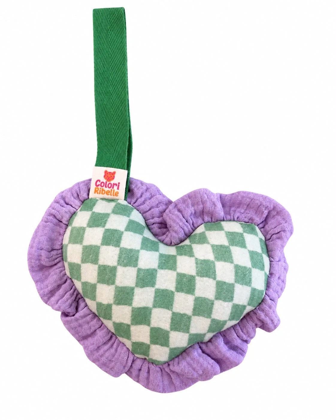 Speenknuffel heart green block — Speenkoorden en speenknuffels — Colori Ribelle