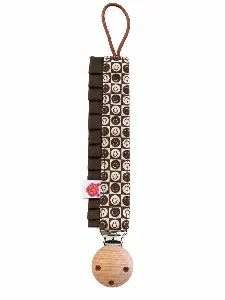 Speenkoord smiley brown ruffle (PRE-ORDER)
