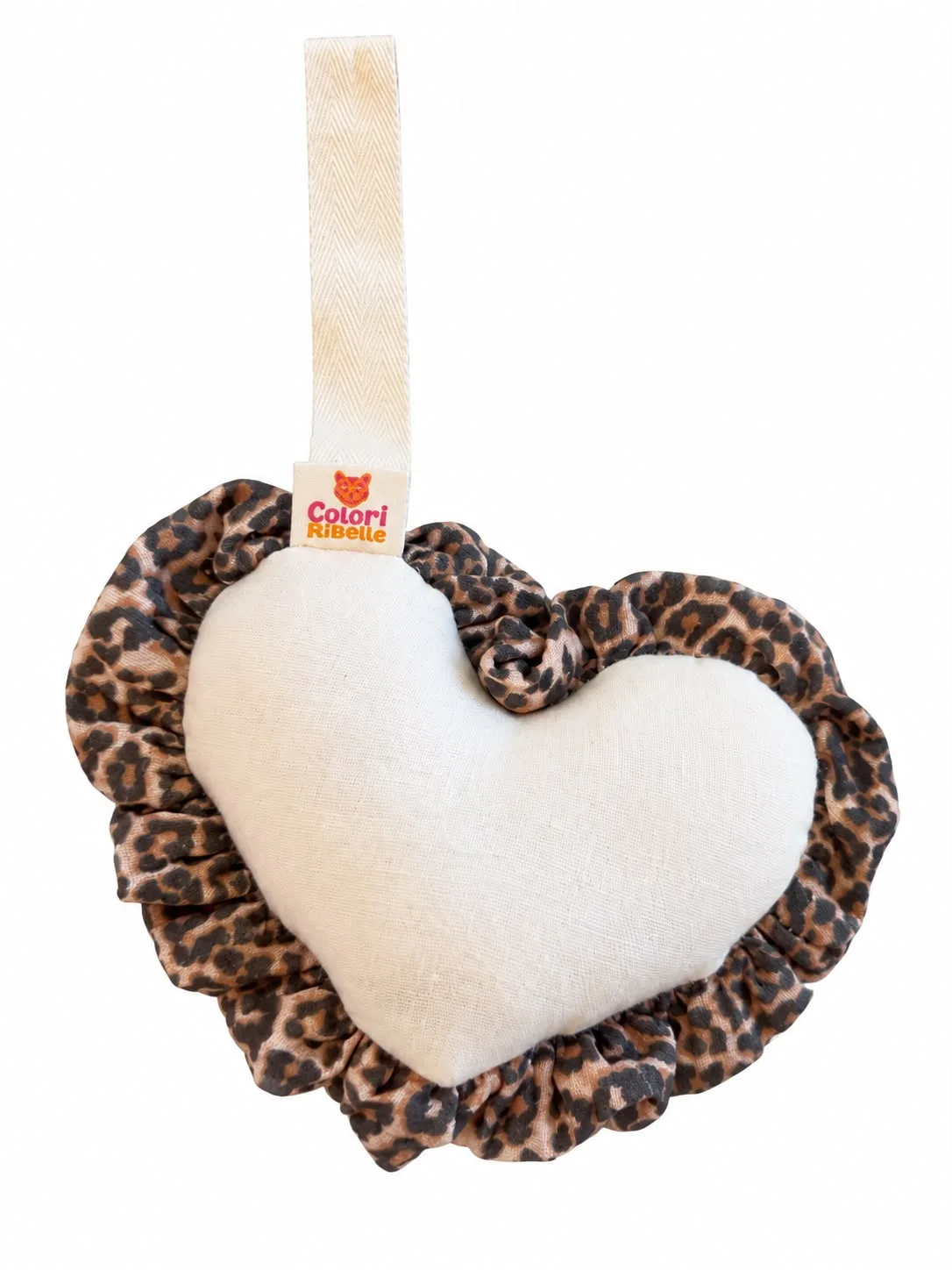 Speenknuffel heart beige/leopard — Speenkoorden en speenknuffels — Colori Ribelle