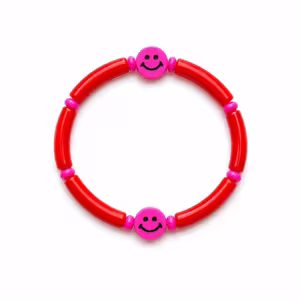 Armband tube rood met smiley