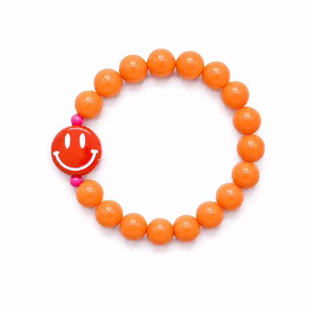 Armband smiley oranje — Kindersieraden — Colori Ribelle