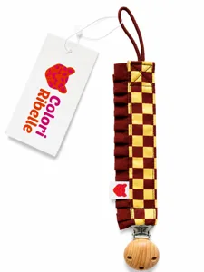 Speenkoord bruin geblokt ruffle