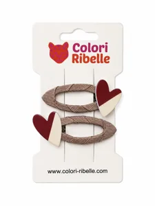 Haarspeldjes hartjes brown/beige