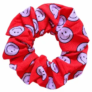 Scrunchie smiley rood