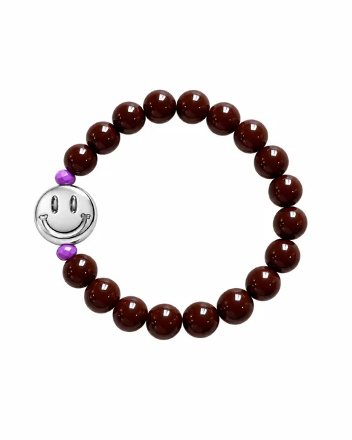Armband smiley bruin — Kindersieraden — Colori Ribelle