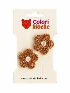 Anti slip speldjes hartjes bruine bloem