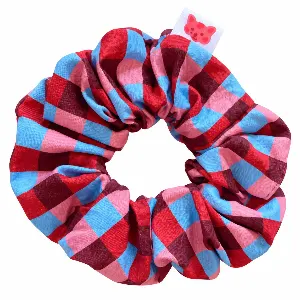 Scrunhcie blue/brown block